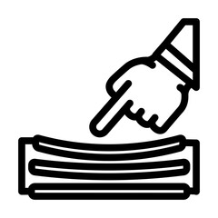 soft touch line icon vector illustration