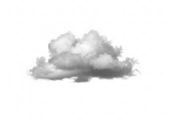 Fluffy gray cloud isolated on transparent background