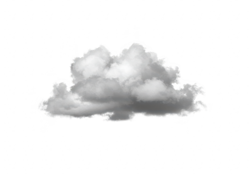 Fluffy gray cloud isolated on transparent background