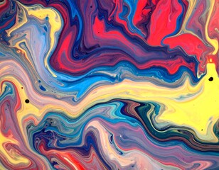 Fototapeta premium Abstract swirling colorful paint art