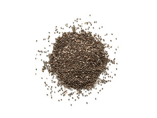 Chia seeds isolated on white background