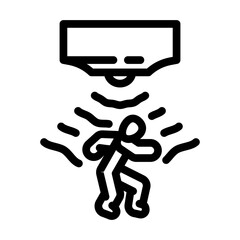 motion activated line icon vector illustration