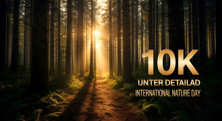 Celebrate International Nature Day A Stunning Forest Path with Golden Light
