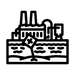 factory wover river line icon vector illustration