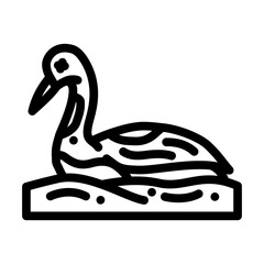 dying bird covered oil line icon vector illustration