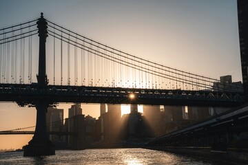 brooklyn bridge at sunset