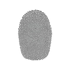 Monochrome fingerprint illustration for security and identity concepts