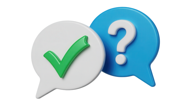 Seeking Answers and Validation? Get Clarity and Assurance with Checkmarks and Questions in Engaging Dialogue Bubbles for Modern Communication (168 chars)