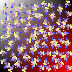 An infinitely repeating pattern featuring abstract shapes in various pastel colors on a black background. Perfect for textiles, wallpapers, digital backgrounds, and modern graphic projects.
