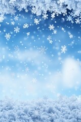Naklejka premium Winter background falling snowflakes