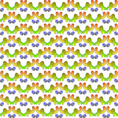 An infinitely repeating pattern featuring abstract shapes in various pastel colors on a black background. Perfect for textiles, wallpapers, digital backgrounds, and modern graphic projects.
