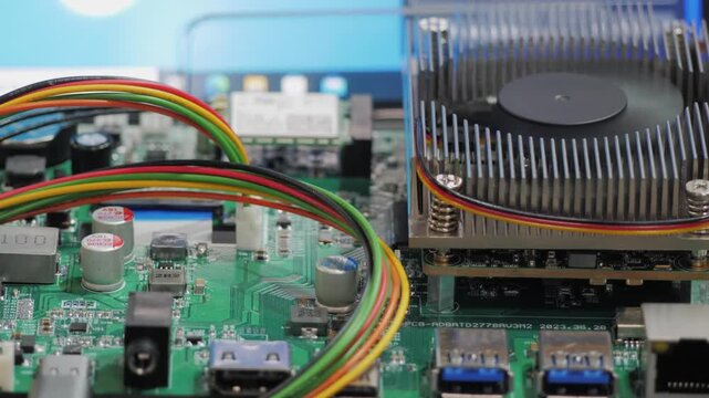 Close up view of a modern computer server. modern cloud computing and supercomputer technology concept.