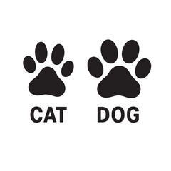 cat and dog paw print