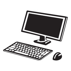 Fototapeta premium Computer set isolated on white background, including monitor, keyboard, and mouse for work