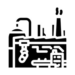 pharmaceutical plant emissions glyph icon vector illustration