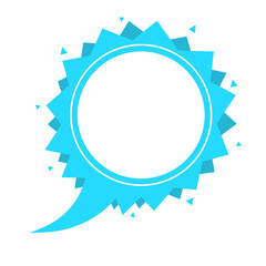 blue zig zag speech bubble frame