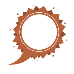 brown zig zag speech bubble frame