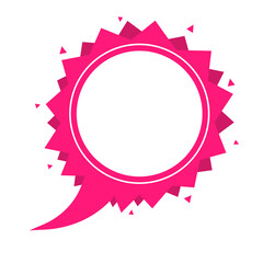 pink zig zag speech bubble frame