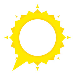 yellow cute sun speech bubble frame