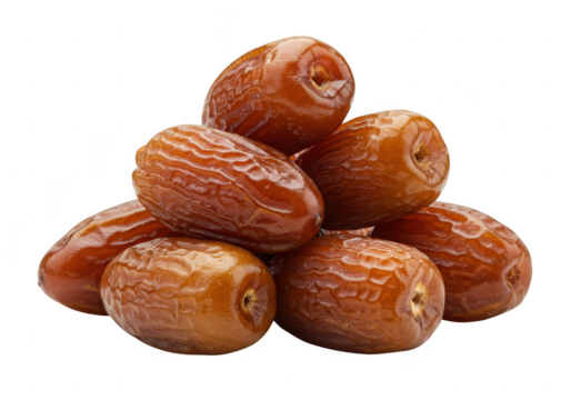 Pile of dates isolated on transparent background