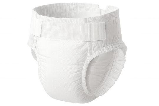 Studio shot of a white adult diaper isolated on a transparent background, perfect for health, hygiene, and medical-related projects
