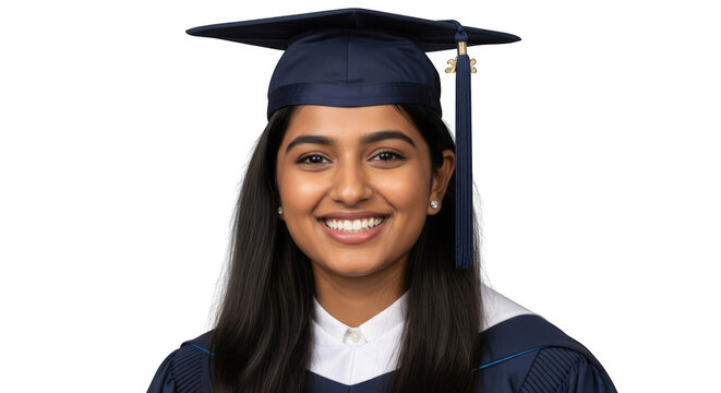Happy Young Woman Graduation Portrait graduate student education achievement success cap gown academic ceremony female smiling proud celebration future knowledge