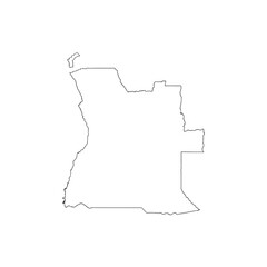 Art of angola map outline isolated on transparent background