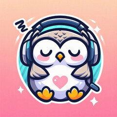 Naklejka premium Chubby baby owl e-sports logo