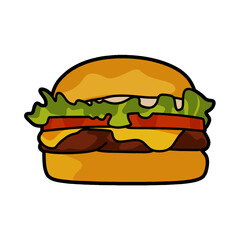 simple thick meat burger vector image