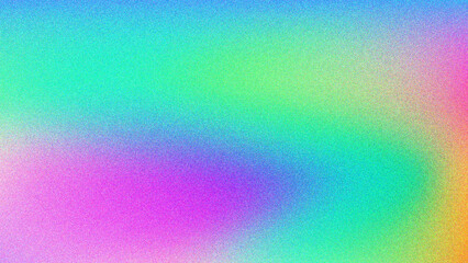 Retro grainy gradient background noise texture effect summer poster design seamless colors teal abstract wave pattern.