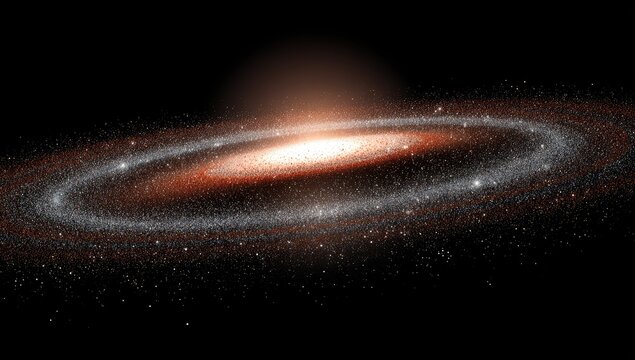 Spiral galaxy, bright core, rings of stars - Powered by Adobe