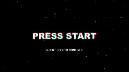 Glitchy press start text on vintage screen suitable for video games, technology, retro concepts, and digital backgrounds in design. - Powered by Adobe