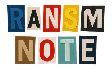 Cut-out letters arranged to form a ransom note.