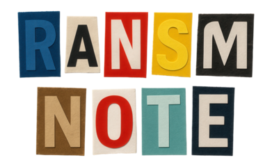 Cut-out letters arranged to form a ransom note.