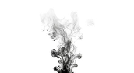 Smoke plume abstract shot isolated PNG with Transparent Background
