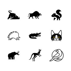 Silhouette Collection of Animals Vector Icons