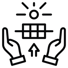 Future Solar Infrastructure Icon Line Vector Illustration