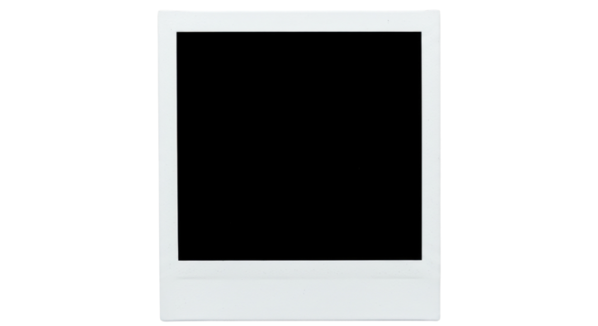 Retro instant photo frame for picture mockup isolated PNG with Transparent Background