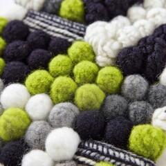 Close-up of a textured rug or wall hanging