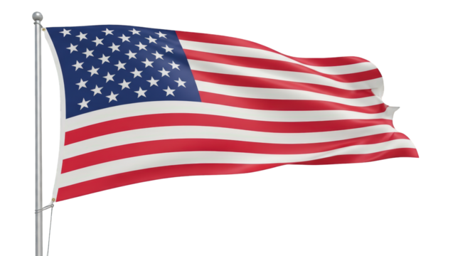 Waving American Flag on White Background 2 america usa united states stars stripes red blue patriotic national symbol freedom liberty
