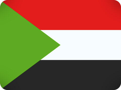 The national flag of sudan displayed as a rounded square icon with a clean and modern design representing the country s identity and heritage