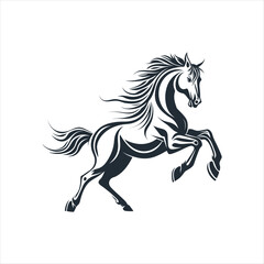 Obraz premium black horse vector illustration
