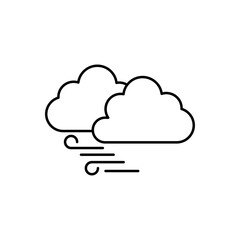 Obraz premium The icon depicts a cloud being blown by the wind.