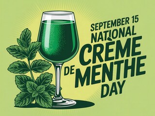 Celebrate national creme de menthe day on september 15th with a refreshing green cocktail and fresh mint leaves