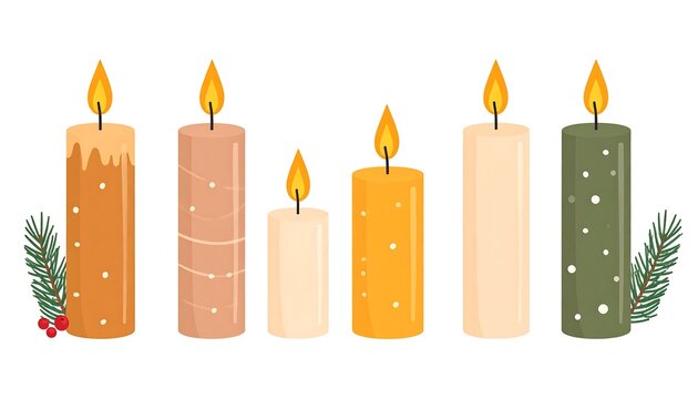 Christmas candles, various colors