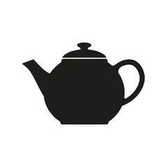 Minimalist Teapot Silhouette Vector, Classic Kitchenware Illustration, Black Tea Pot Icon Graphic