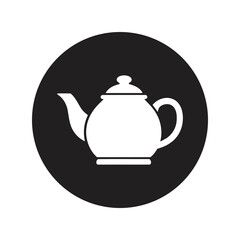 Minimalist Teapot Silhouette Vector, Classic Kitchenware Illustration, Black Tea Pot Icon Graphic
