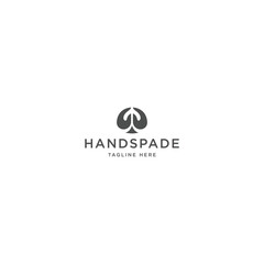 Hand spade logo icon design template