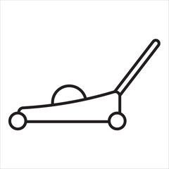 Lawn mower stock icon outline vector