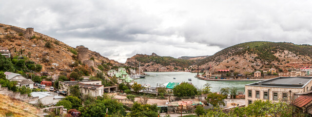 The Great Sevastopol Trail with a view of Balaklava Bay. Balaklava. Sevastopol. Crimea